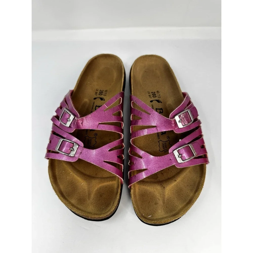 Birkenstock Betula Grenada Sandals Womens Sz 9 Pink Metallic Patent Leather